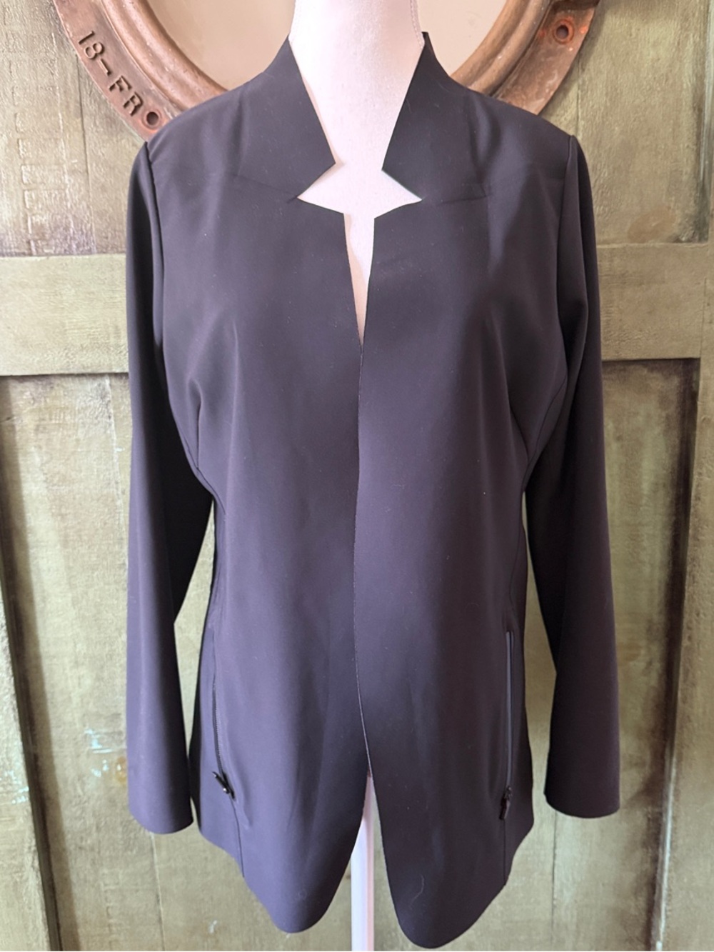 Athleta Stella Black Open Blazer-Sz M (petite)